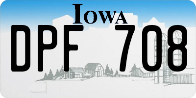 IA license plate DPF708