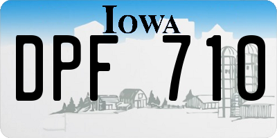 IA license plate DPF710
