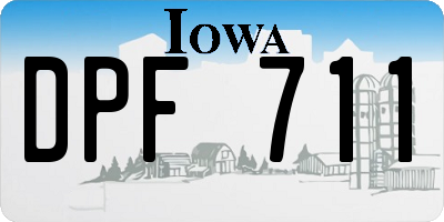 IA license plate DPF711