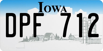 IA license plate DPF712
