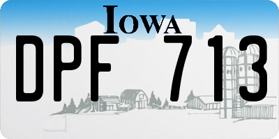 IA license plate DPF713