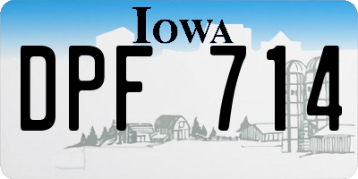 IA license plate DPF714