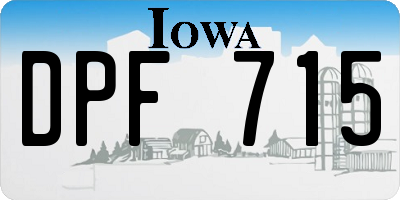IA license plate DPF715