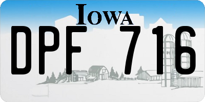 IA license plate DPF716