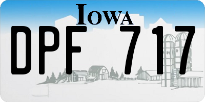 IA license plate DPF717