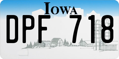 IA license plate DPF718