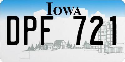 IA license plate DPF721