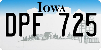 IA license plate DPF725