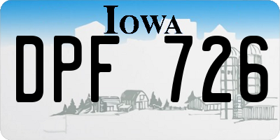 IA license plate DPF726