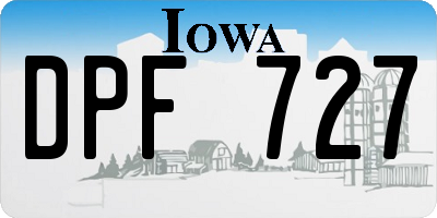 IA license plate DPF727