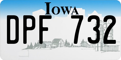 IA license plate DPF732