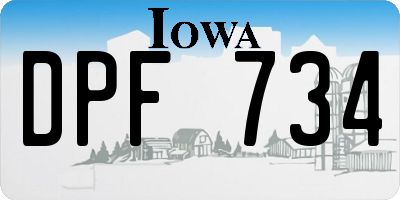 IA license plate DPF734
