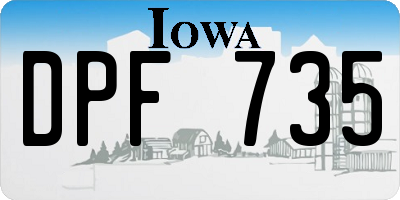 IA license plate DPF735