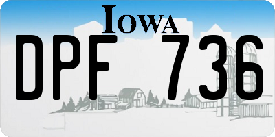 IA license plate DPF736