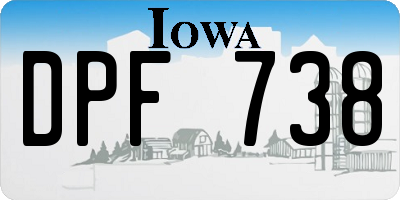 IA license plate DPF738