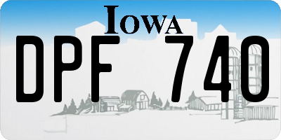 IA license plate DPF740
