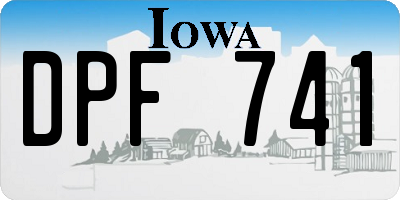 IA license plate DPF741