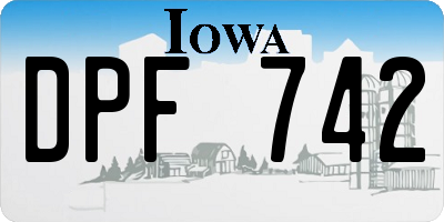 IA license plate DPF742