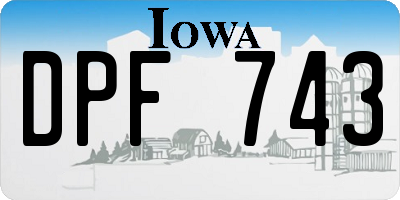 IA license plate DPF743