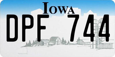 IA license plate DPF744