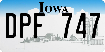 IA license plate DPF747