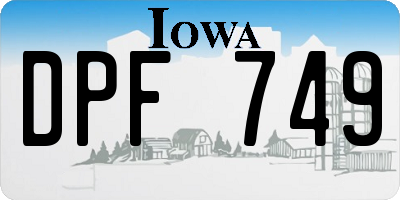 IA license plate DPF749