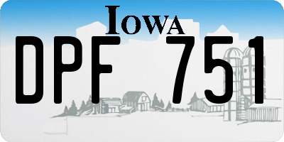 IA license plate DPF751