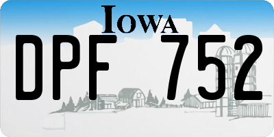 IA license plate DPF752
