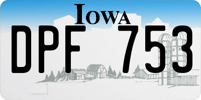 IA license plate DPF753