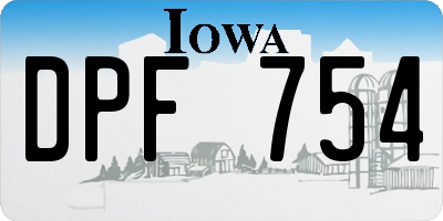 IA license plate DPF754