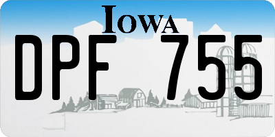 IA license plate DPF755