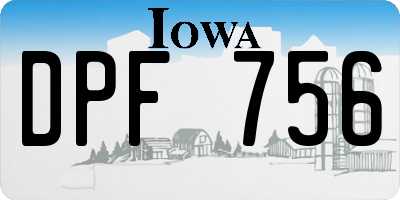 IA license plate DPF756