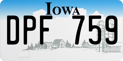 IA license plate DPF759