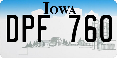 IA license plate DPF760