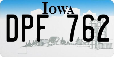 IA license plate DPF762