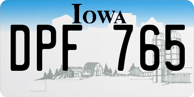 IA license plate DPF765