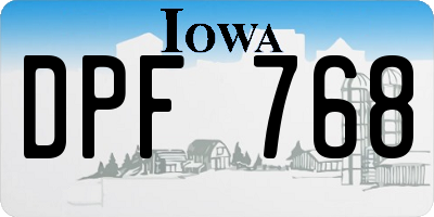 IA license plate DPF768
