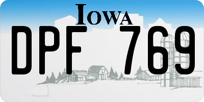 IA license plate DPF769