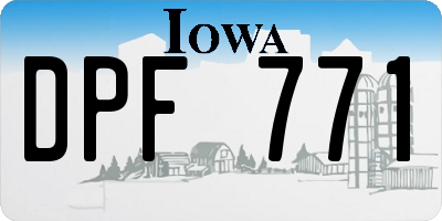 IA license plate DPF771