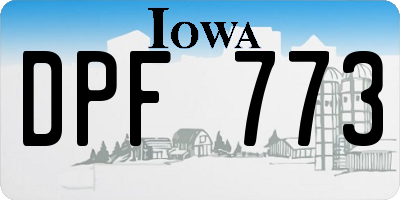 IA license plate DPF773