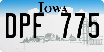 IA license plate DPF775