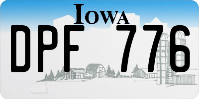 IA license plate DPF776