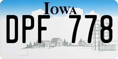 IA license plate DPF778