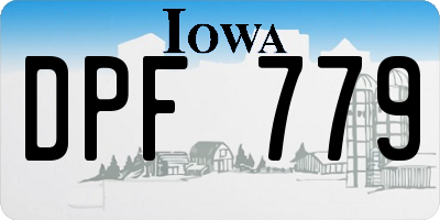 IA license plate DPF779