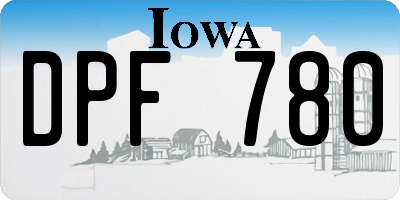 IA license plate DPF780