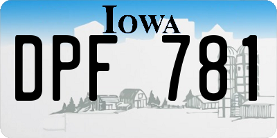 IA license plate DPF781