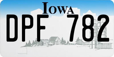IA license plate DPF782