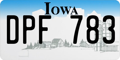 IA license plate DPF783