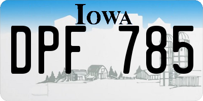 IA license plate DPF785