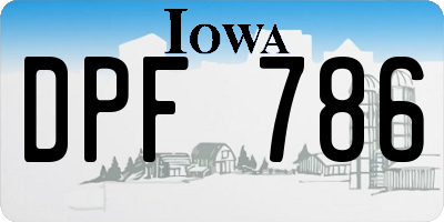 IA license plate DPF786